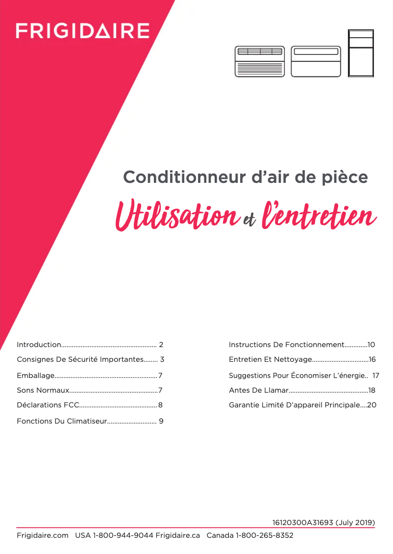 Page n°1 - Guide de démarrage rapide Frigidaire FHWW184WE2