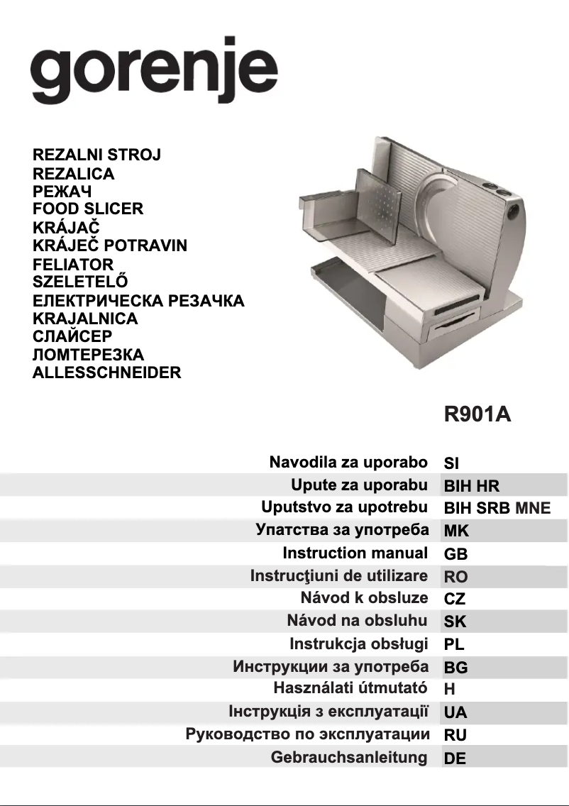 Page n°1 - Manuel utilisateur Gorenje R901A