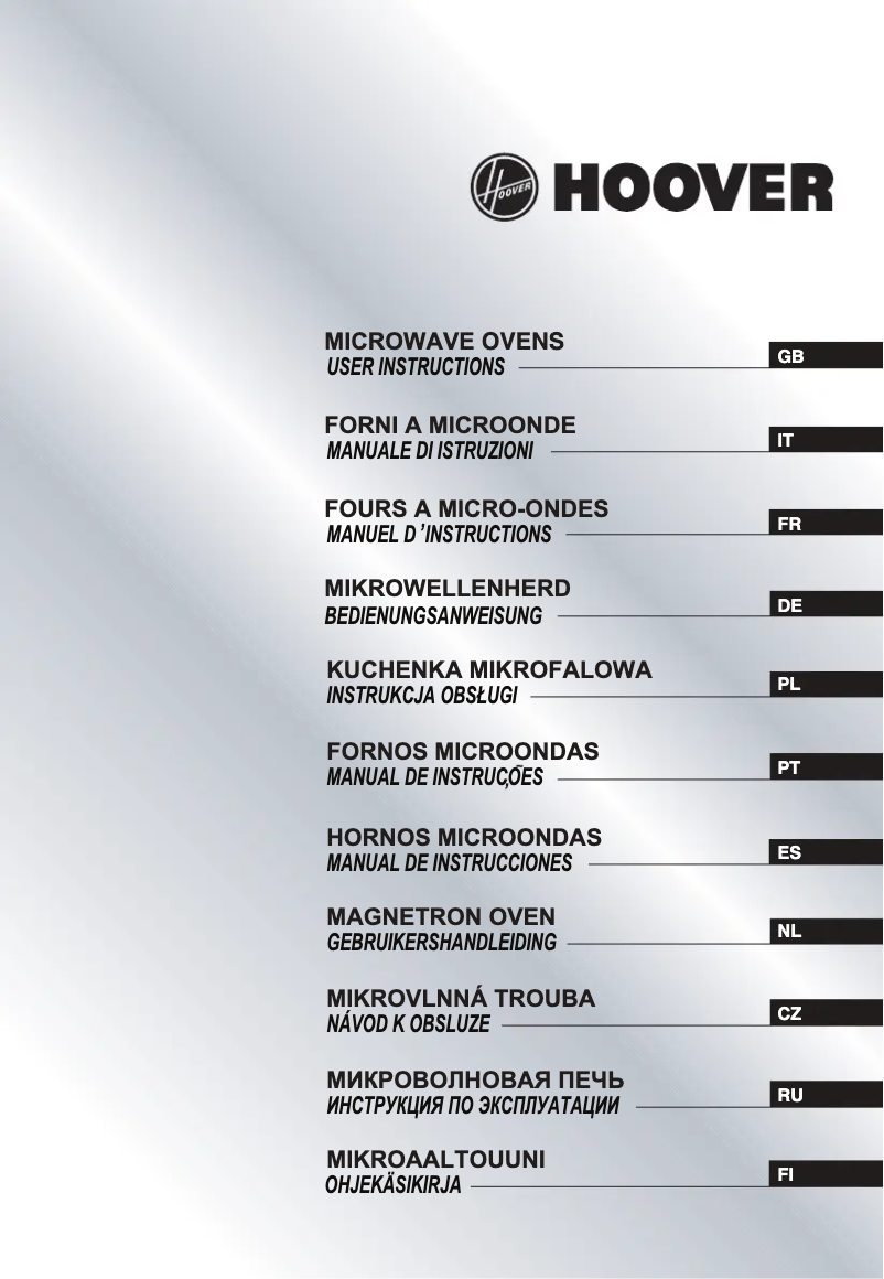 Page n°1 - Manuel utilisateur Hoover HMG281X