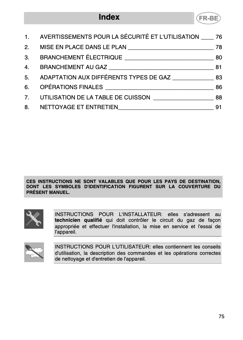 Page n°1 - Manuel utilisateur Smeg SER60S
