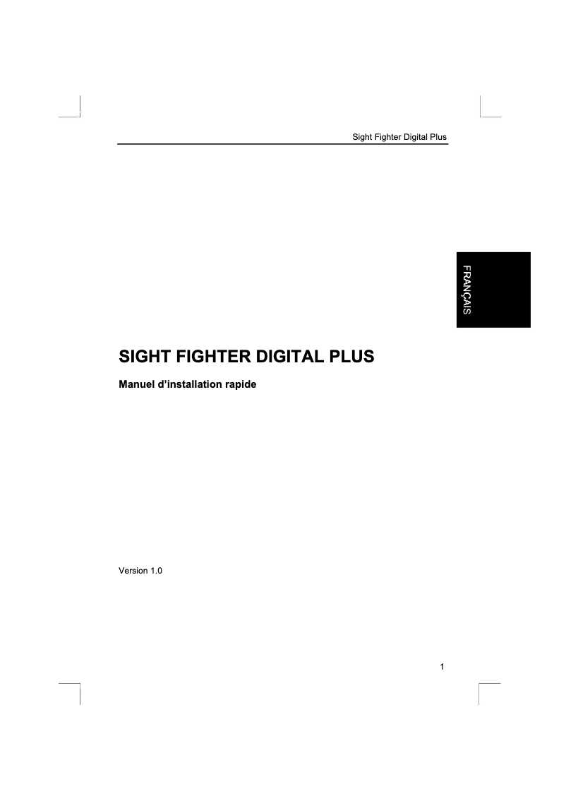Image de la première page du manuel de l'appareil Sight Fighter Digital Plus