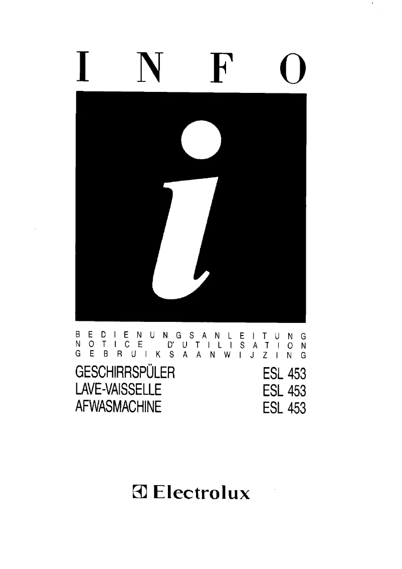 Page n°1 - Manuel utilisateur Electrolux ESL453