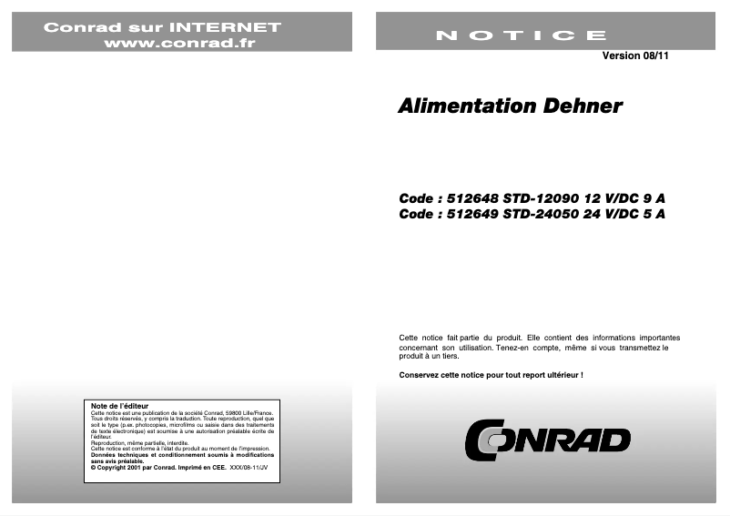 Page n°1 - Manuel utilisateur Dehner STD-24050