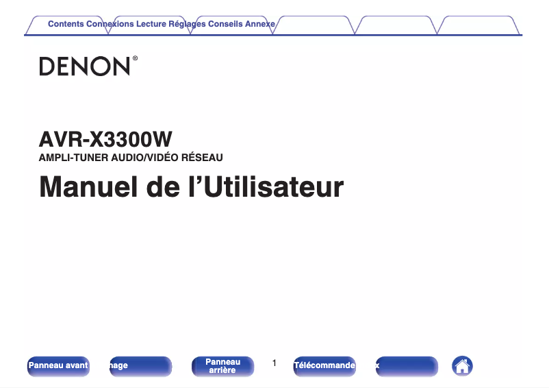 Page n°1 - Manuel utilisateur Denon AVR-X3300W