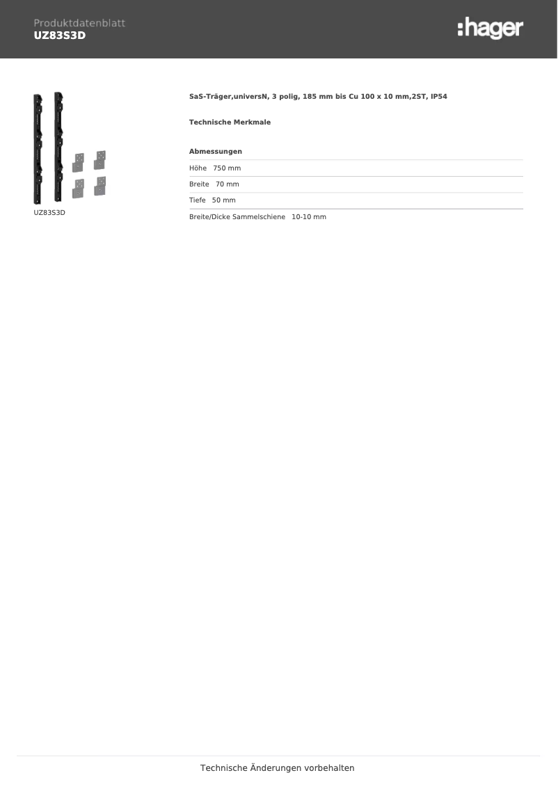 Page n°1 - Manuel utilisateur Hager UZ83S3D