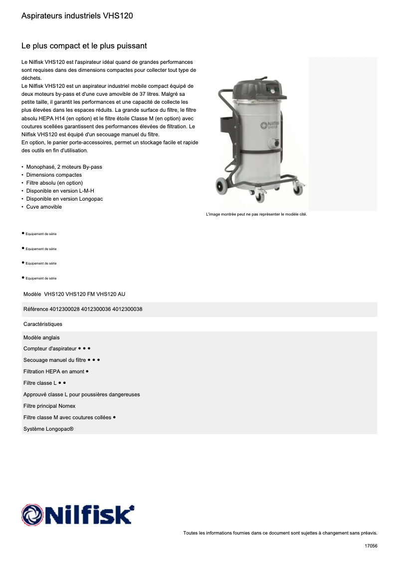 Image de la première page du manuel de l'appareil VHS120