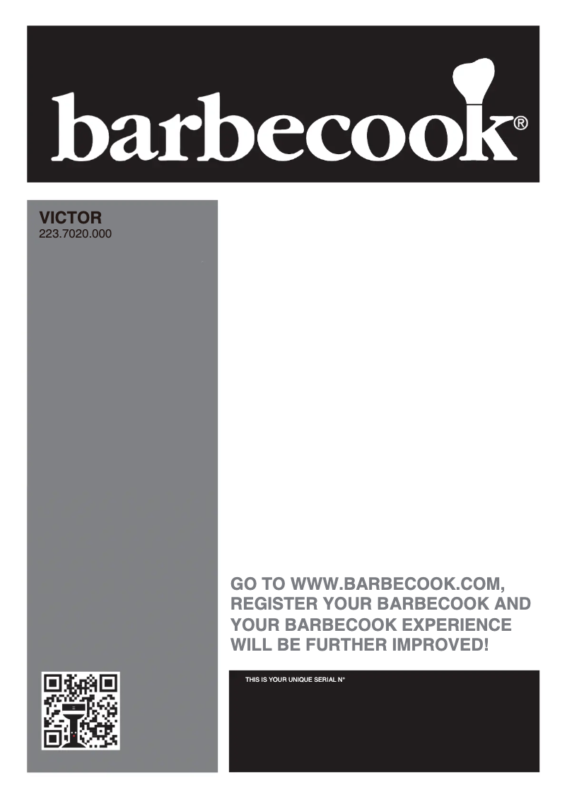 Page 1 de la notice Manuel utilisateur Barbecook Victor