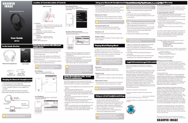 Image de la première page du manuel de l'appareil SBT559