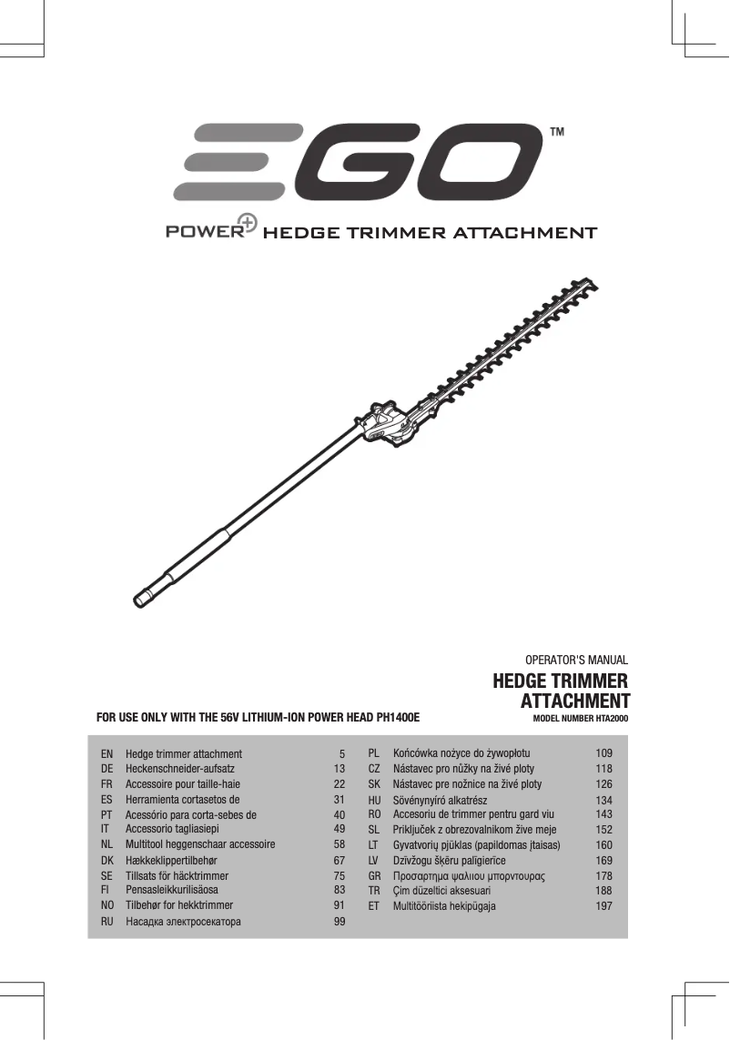 Página 1 del manual Manual de usuario EGO MHT2000E