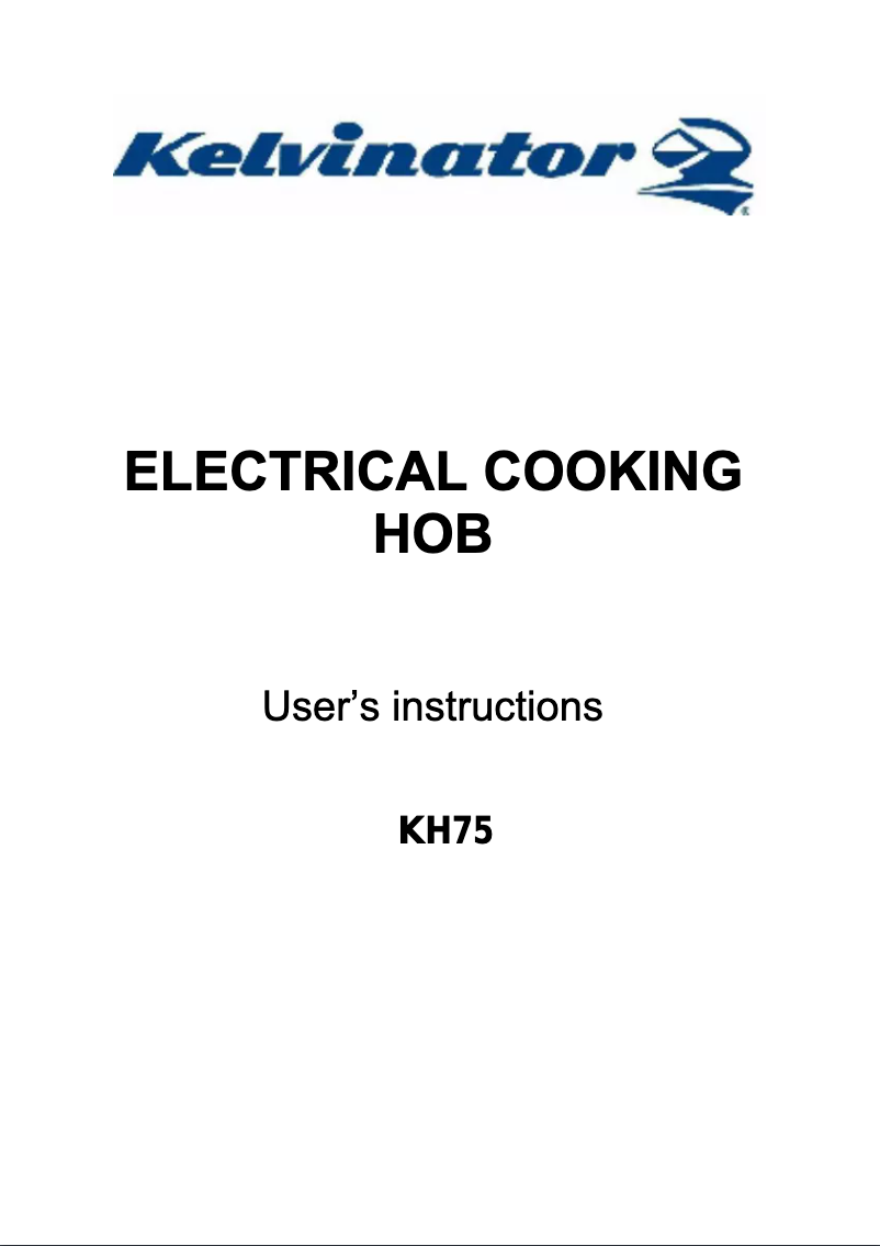 Page n°1 - Manuel utilisateur Kelvinator KH75CB