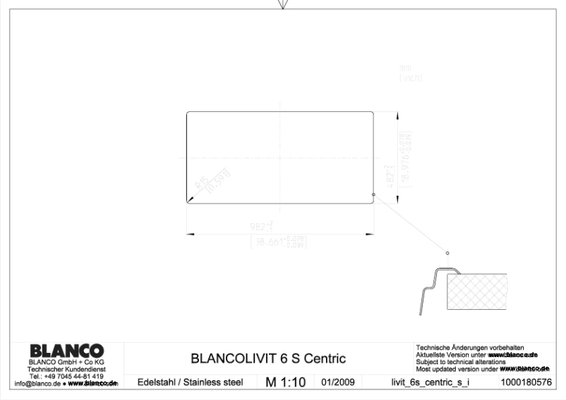 Page n°1 - Manuel utilisateur BLANCO LIVIT 6 S CENTRIC