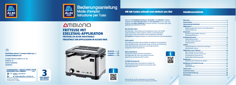 Page 1 de la notice Manuel utilisateur Ambiano GT-DFK3-02-ch