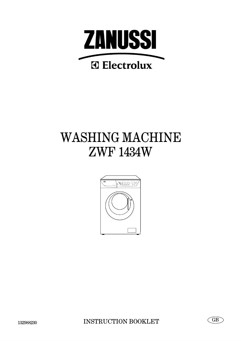 Page 1 de la notice Manuel utilisateur Zanussi-Electrolux ZWF 1434 W