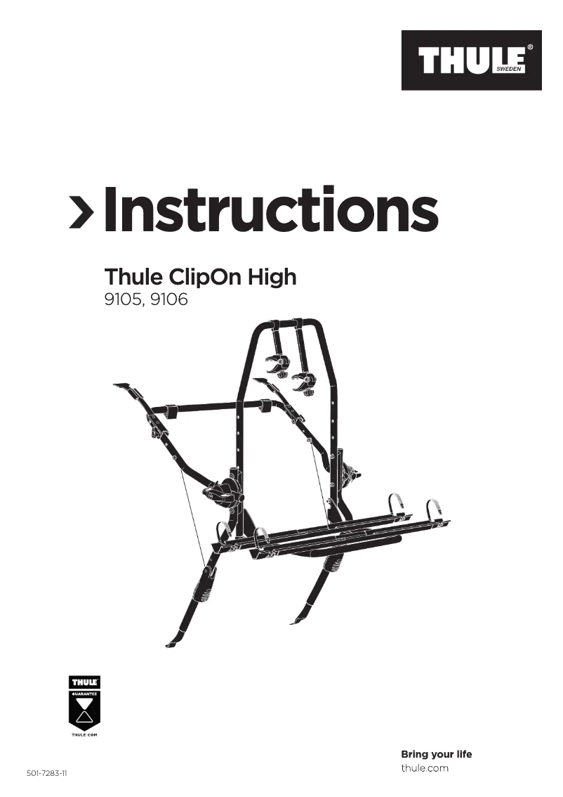 Page 1 de la notice Manuel utilisateur Thule ClipOn High 9106