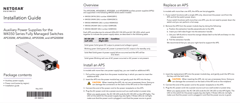 Page n°1 - Guide d'installation Netgear APS920W