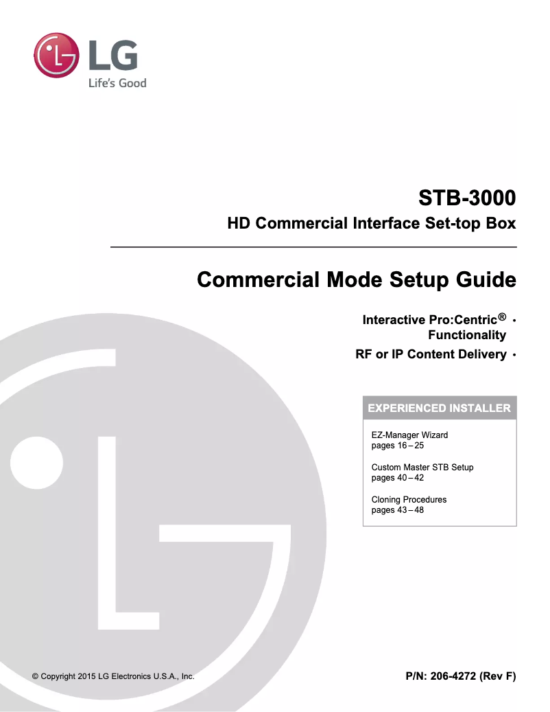 Image de la première page du manuel de l'appareil STB3000