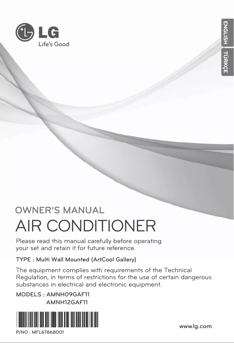 Image de la première page du manuel de l'appareil AMNH09GAF11