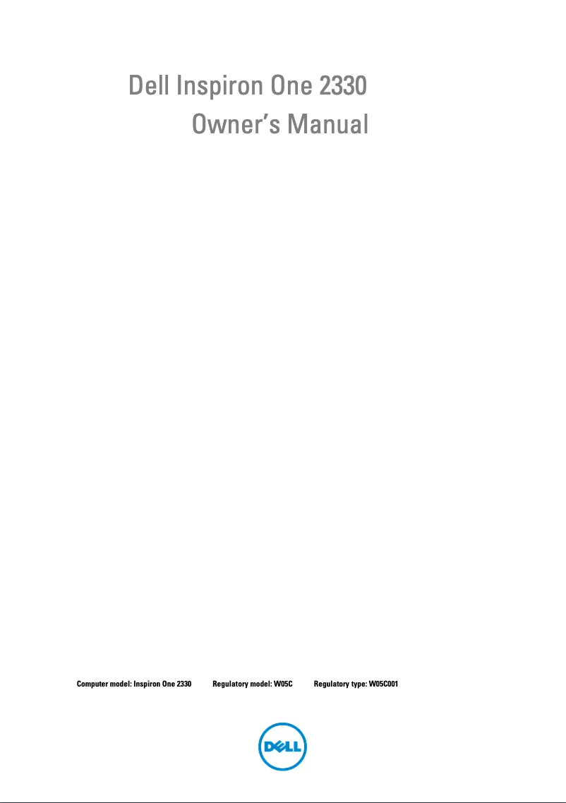 Page 1 de la notice Manuel utilisateur Dell Inspiron One