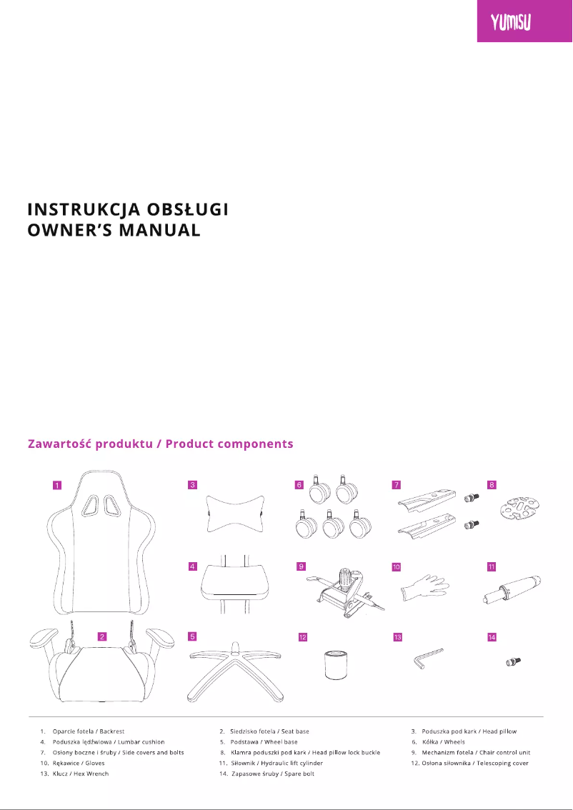 Page 1 de la notice Manuel utilisateur Yumisu 2054