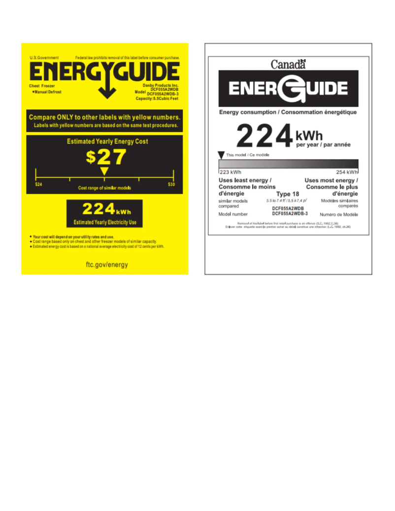 Página 1 del manual Etiqueta energética Danby DCF055A2WDB