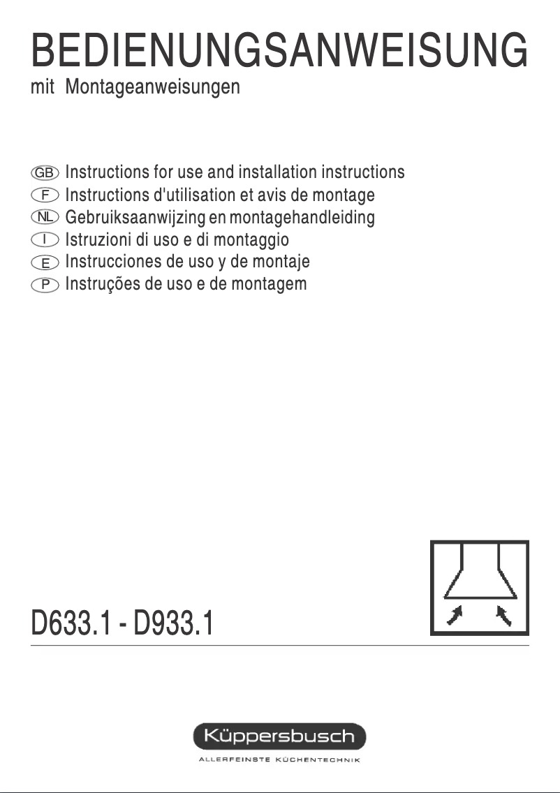 Page 1 de la notice Manuel utilisateur Küppersbusch D 933.1
