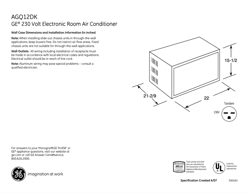 Image de la première page du manuel de l'appareil AGQ12DK
