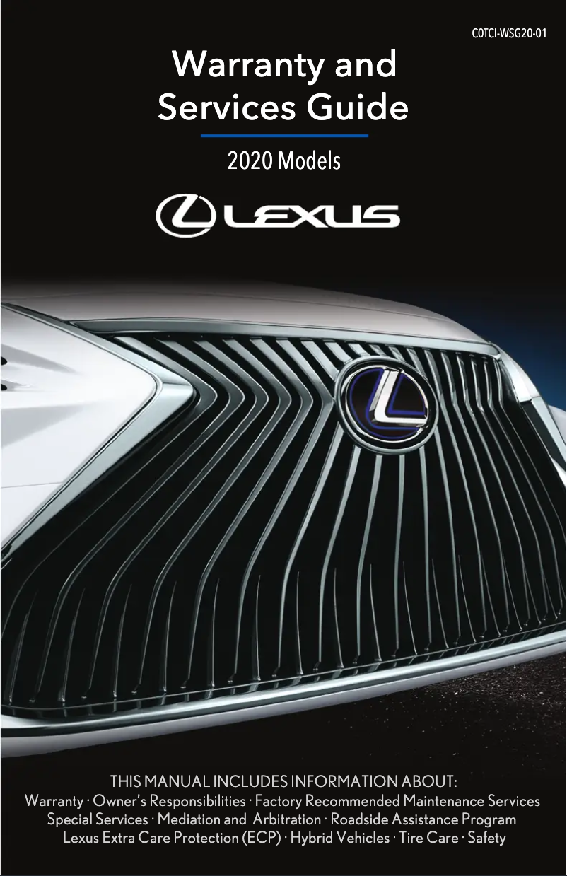 Página 1 del manual Información de garantía Lexus IS 350 AWD (2020)
