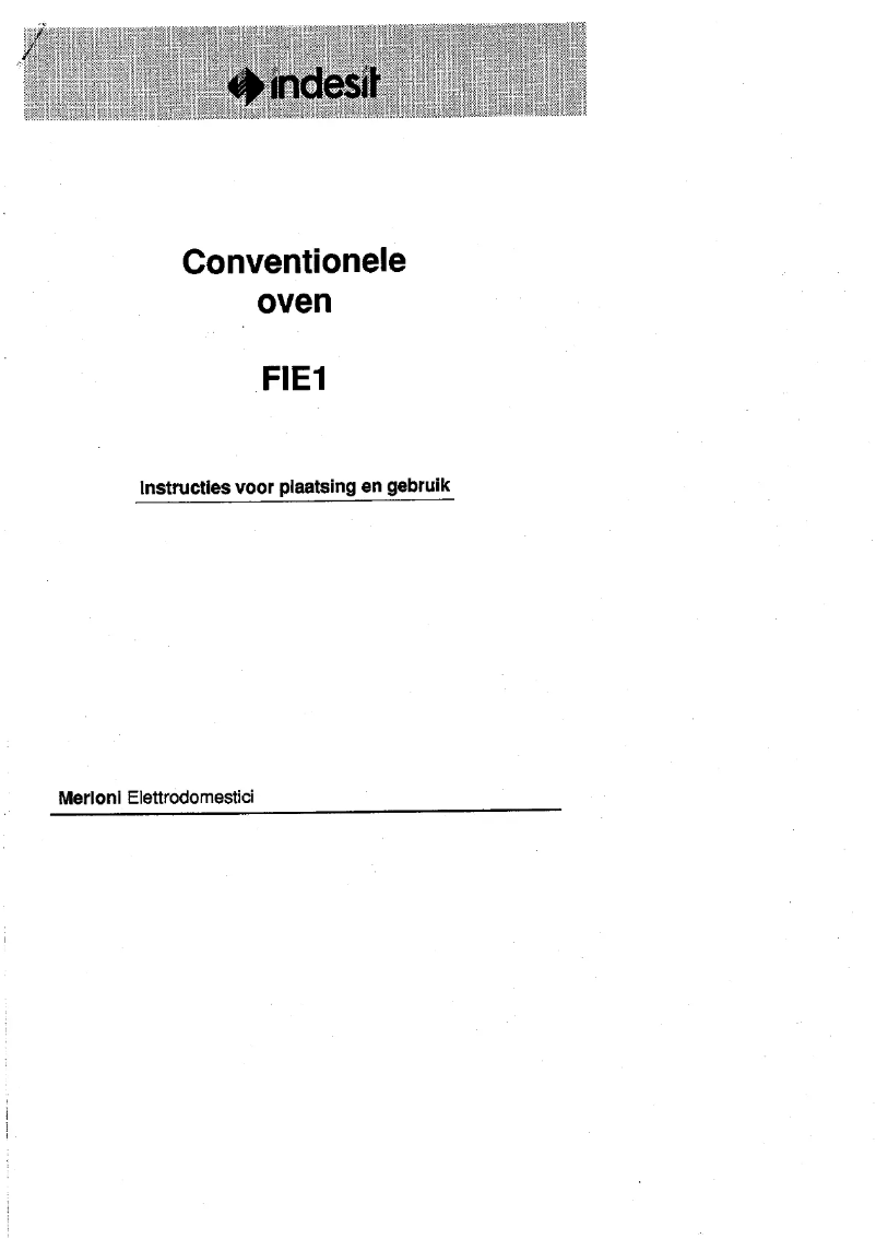 Page 1 de la notice Manuel utilisateur Indesit FIE