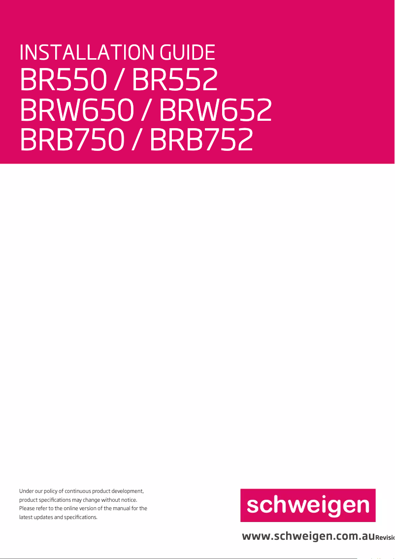 Page 1 de la notice Manuel utilisateur Schweigen BR552