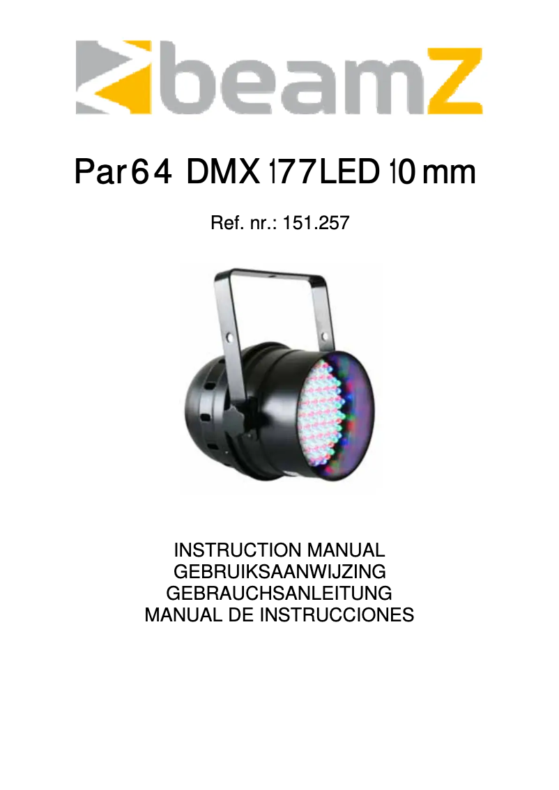 Image de la première page du manuel de l'appareil SlimPAR 151.257