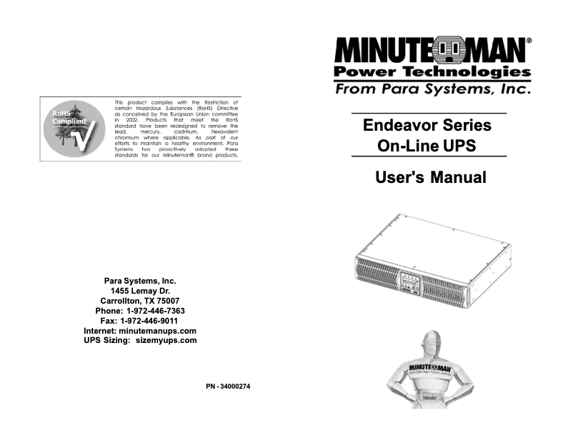 Página 1 del manual Manual de usuario Minuteman ED3000RM2UNC