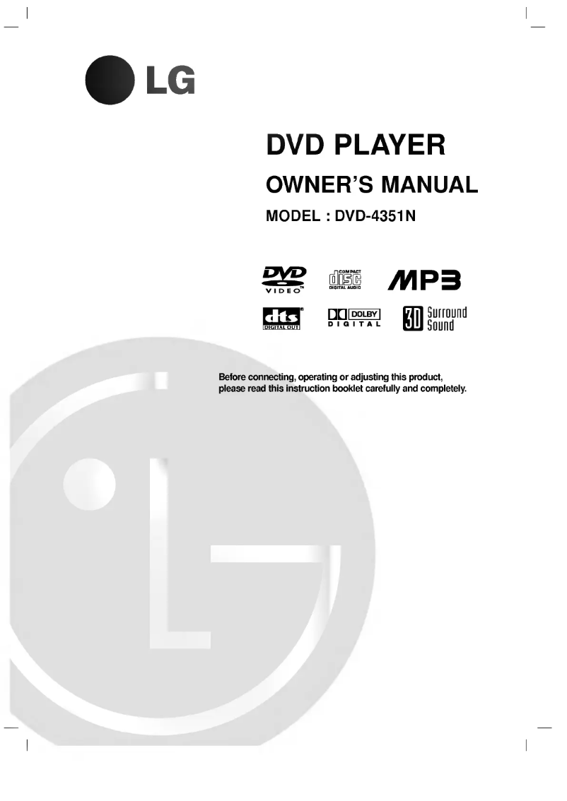 First page image of the manual for DV4351N