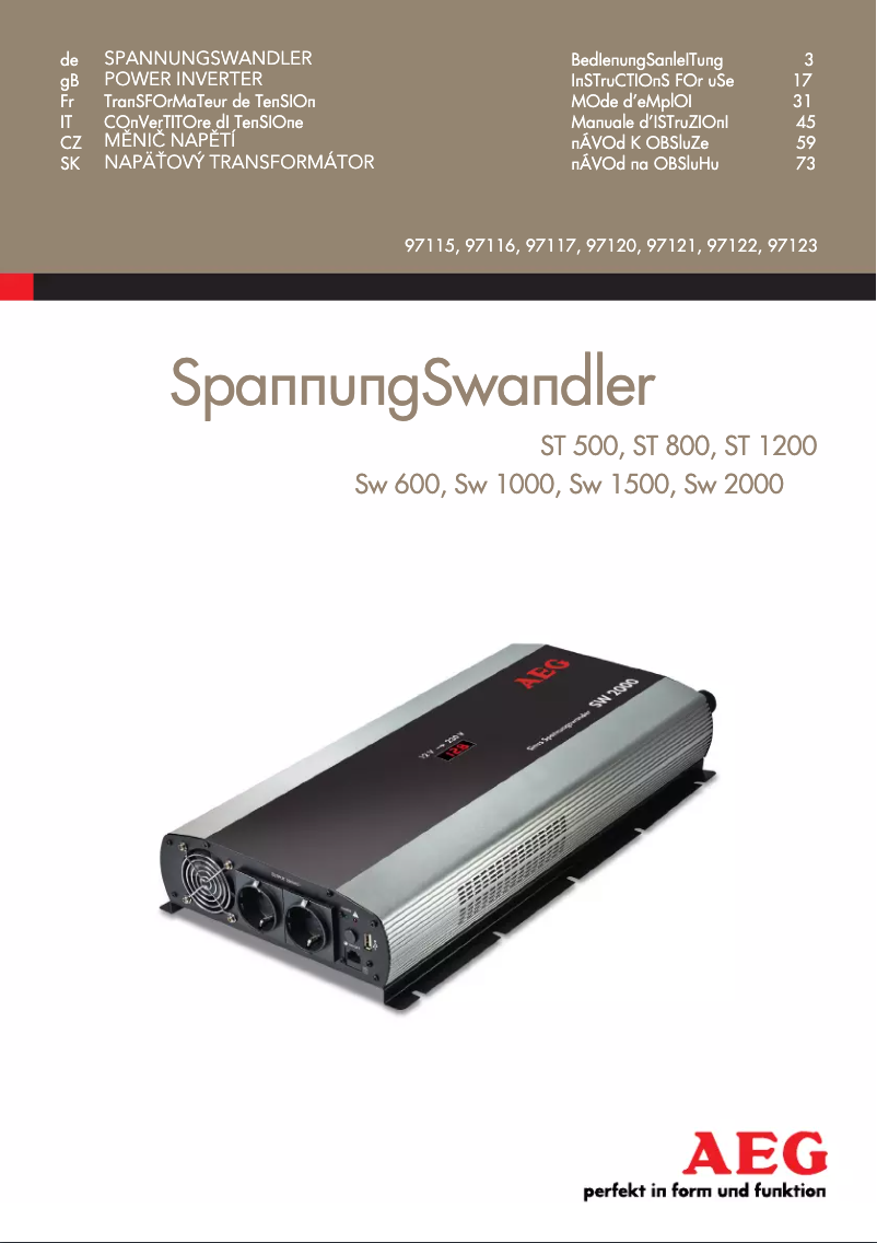 Página 1 del manual Manual de usuario AEG ST 800