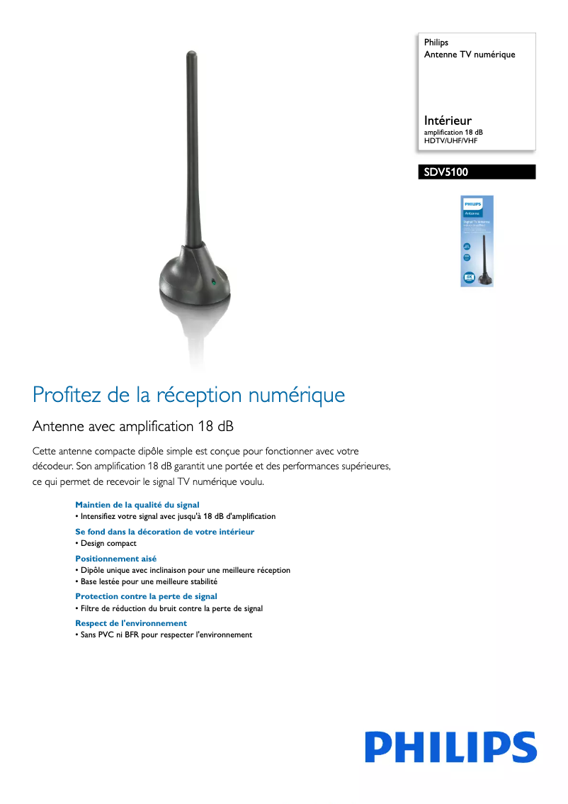 Image de la première page du manuel de l'appareil SDV5100