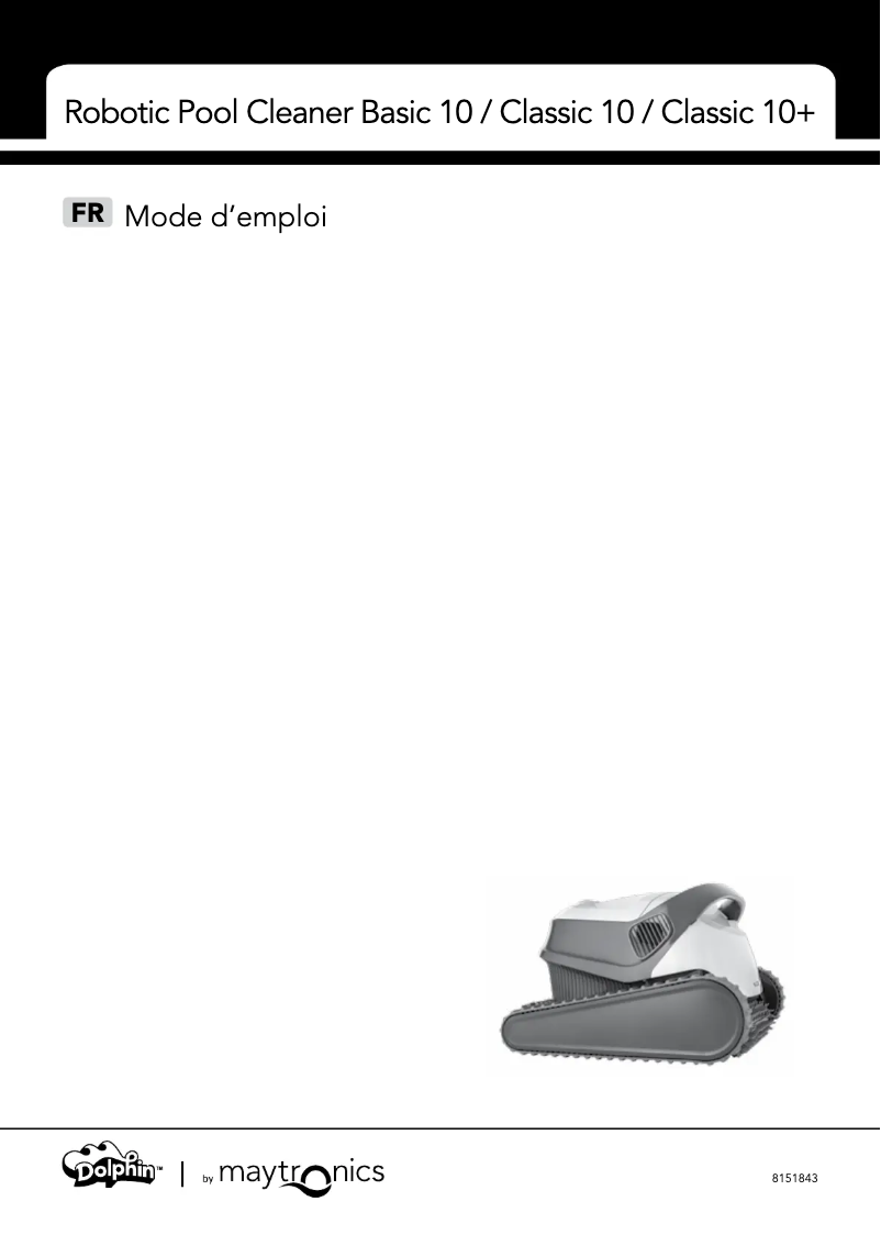 Page 1 de la notice Manuel utilisateur Maytronics Dolphin S200