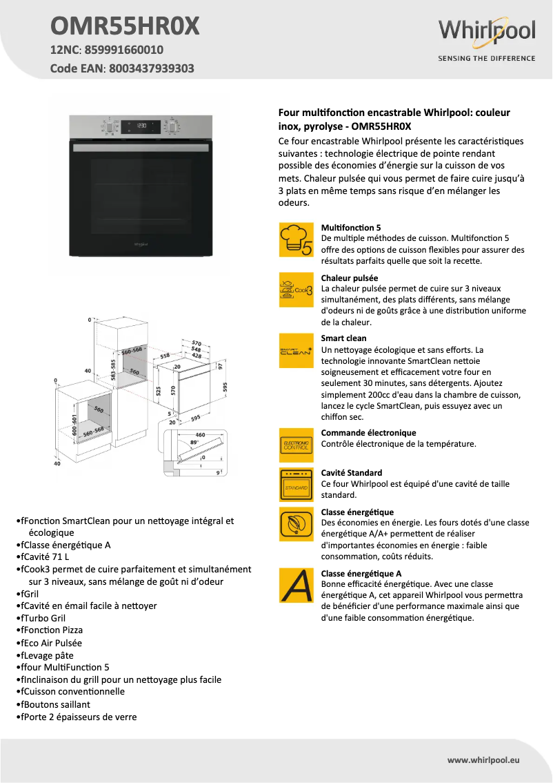 Image de la première page du manuel de l'appareil OMR55HR0X