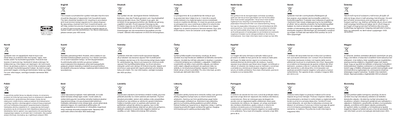 Page 1 de la notice Manuel utilisateur Ikea KALLFRONT 905.001.64