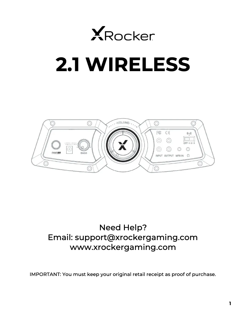 Page 1 de la notice Manuel utilisateur X Rocker Covert 2.1 Wireless