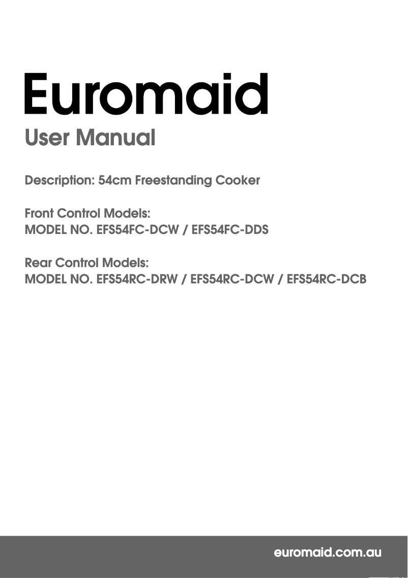 Página 1 del manual Manual de usuario Euromaid EFS54RC-DCB