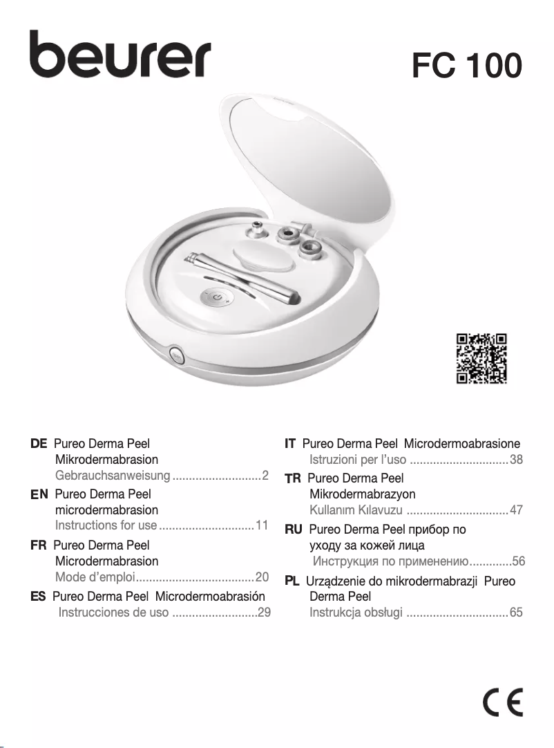Page 1 de la notice Manuel d'utilisation et d'entretien Beurer FC 100