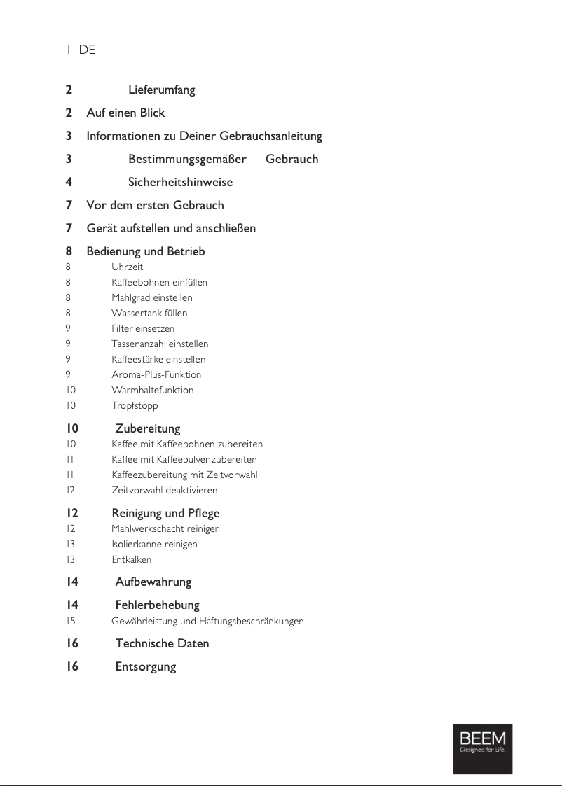 Image de la première page du manuel de l'appareil Fresh Aroma Perfect III