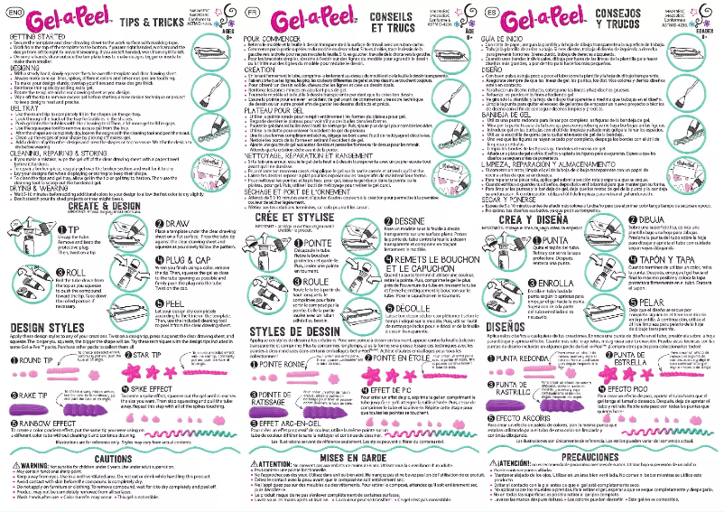 Page 1 de la notice Manuel utilisateur Gel-a-Peel Accessory Craft Kit - Pearly Pastel (3 Pack)