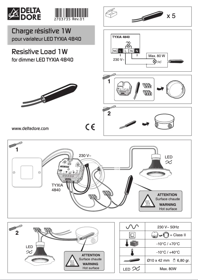 Page 1 de la notice Manuel utilisateur Delta Dore Tyxia CR1W