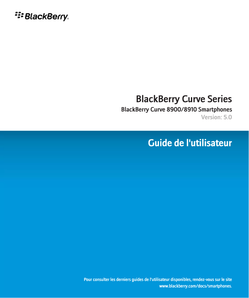 Image de la première page du manuel de l'appareil Curve 8900