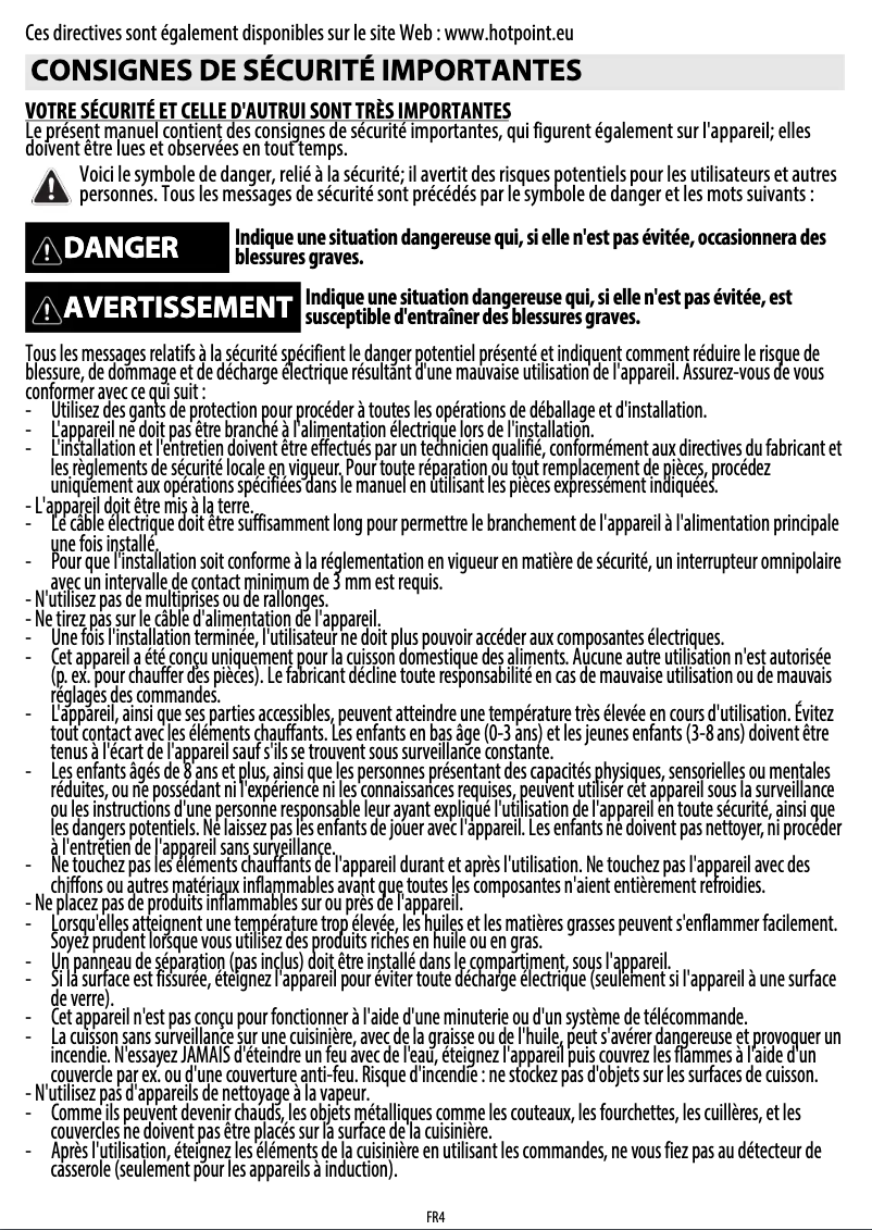 Page n°1 - Manuel utilisateur Hotpoint KIS 630 XLD B