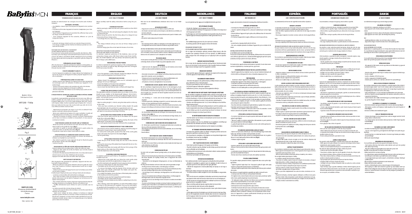 Page 1 de la notice Manuel utilisateur BaByliss 6in1 Beard & Face MT725E