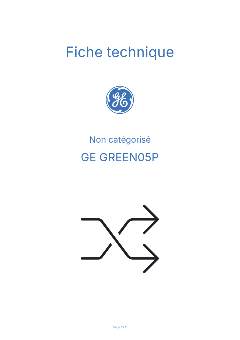 Page n°1 - Fiche technique GE GREEN05P