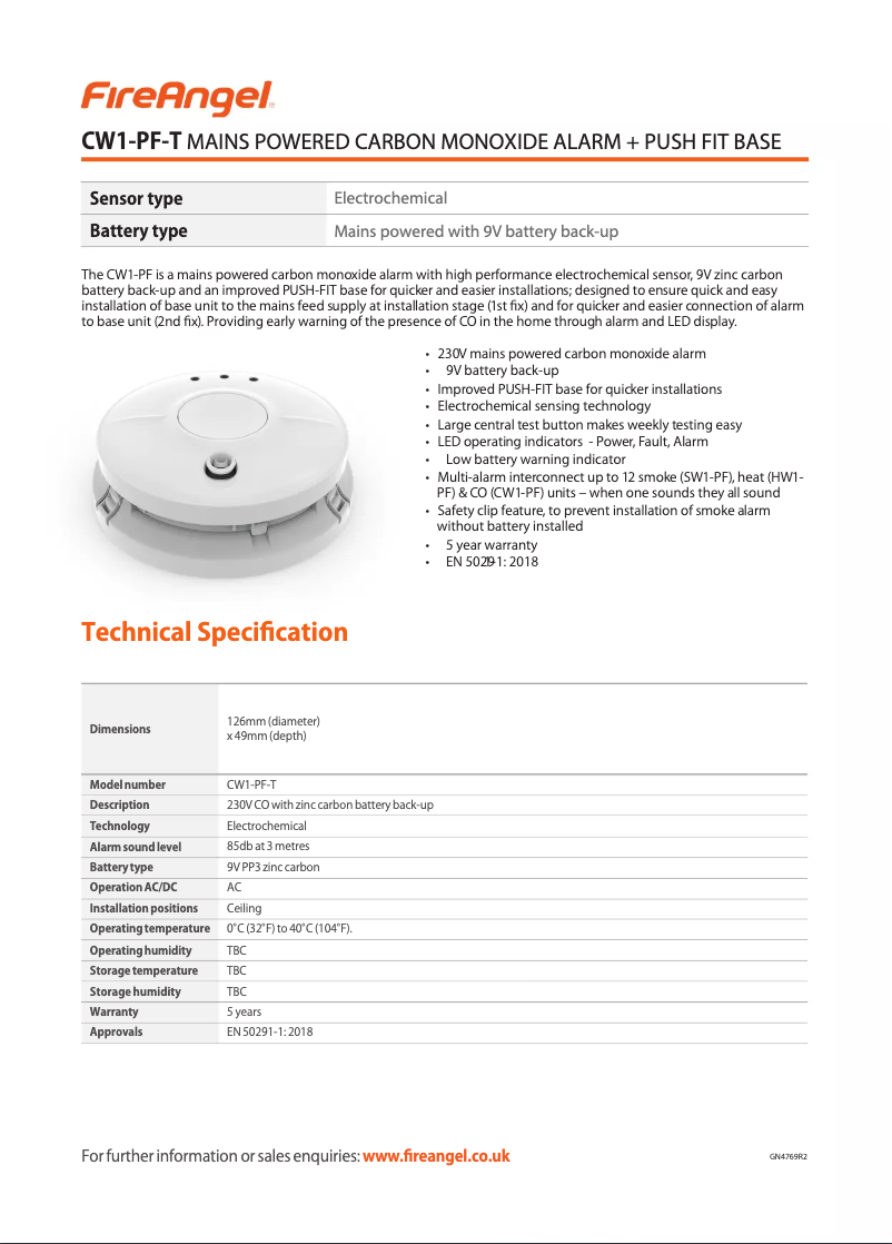Image de la première page du manuel de l'appareil CW1-PF-T