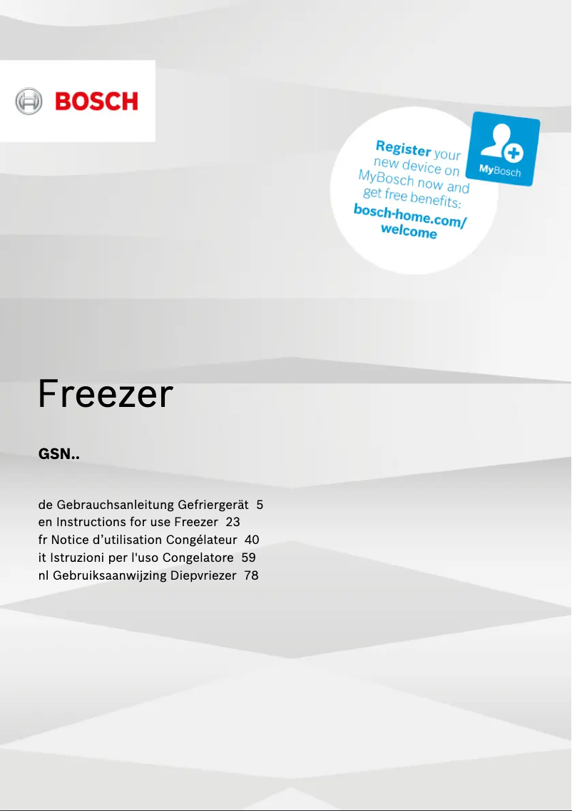 Page 1 de la notice Manuel utilisateur Bosch GSN51AW31