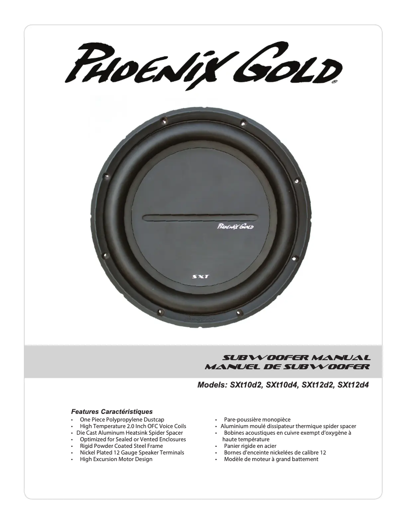 Page n°1 - Manuel utilisateur Phoenix Gold SXT12D4